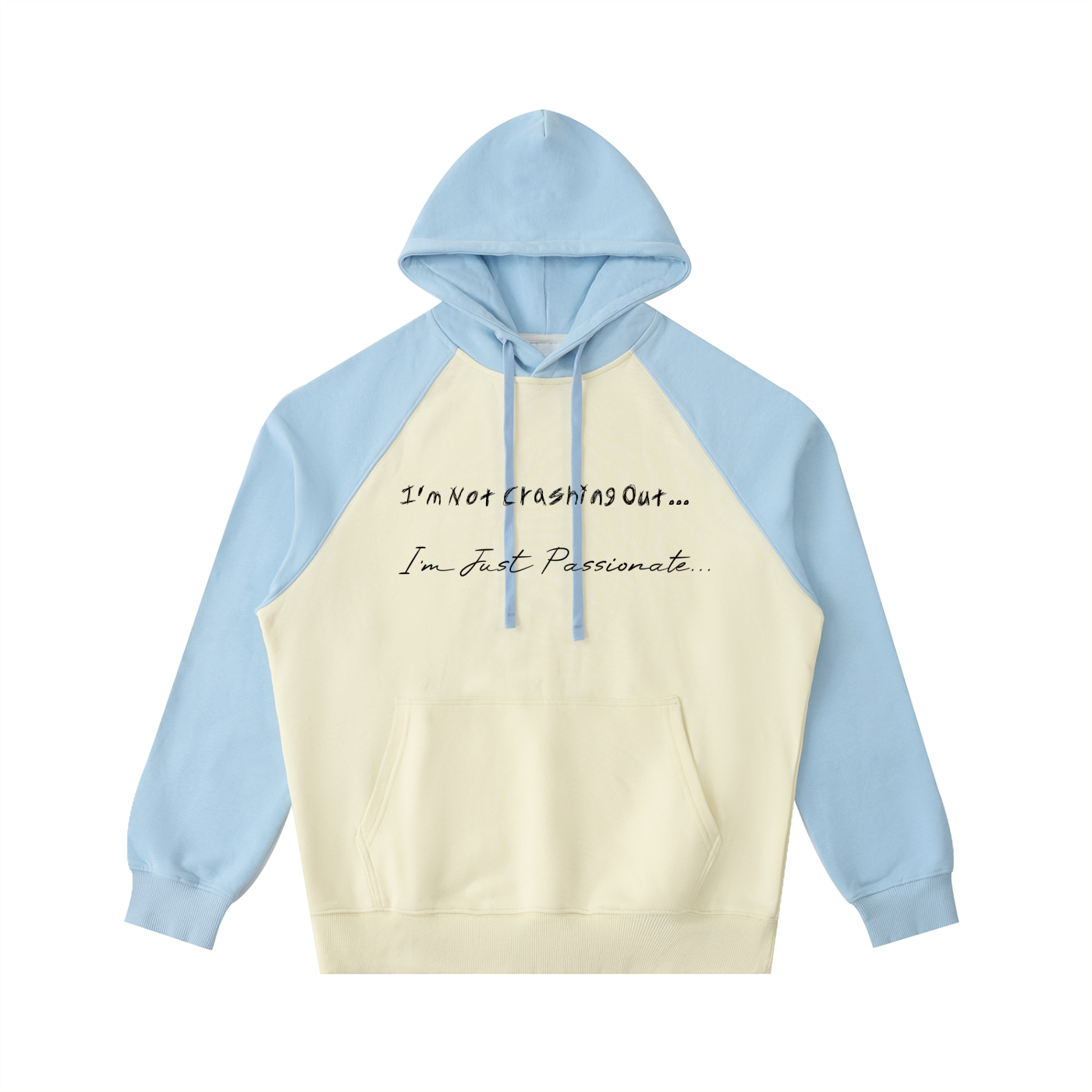 Crashing Out Color-Block Raglan Sleeve Hoodie