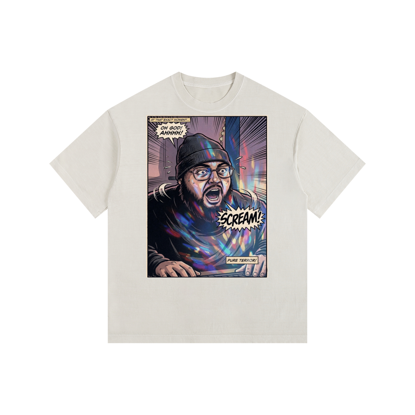Jump Scare Vintage Washed Oversized Cotton T-Shirt