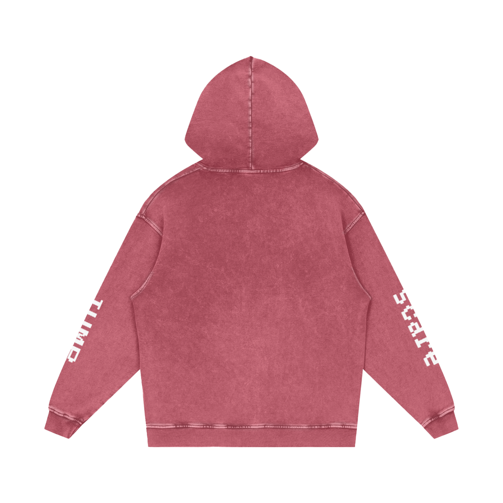 Jump Scare Snow Washed Loose Cotton Hoodie