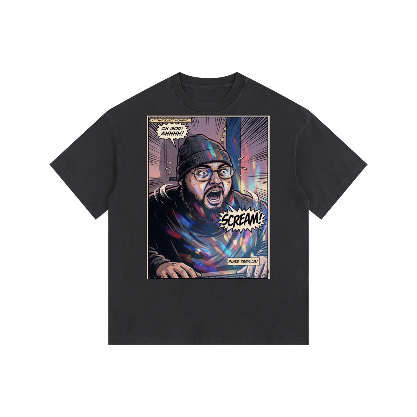 Jump Scare Vintage Washed Oversized Cotton T-Shirt
