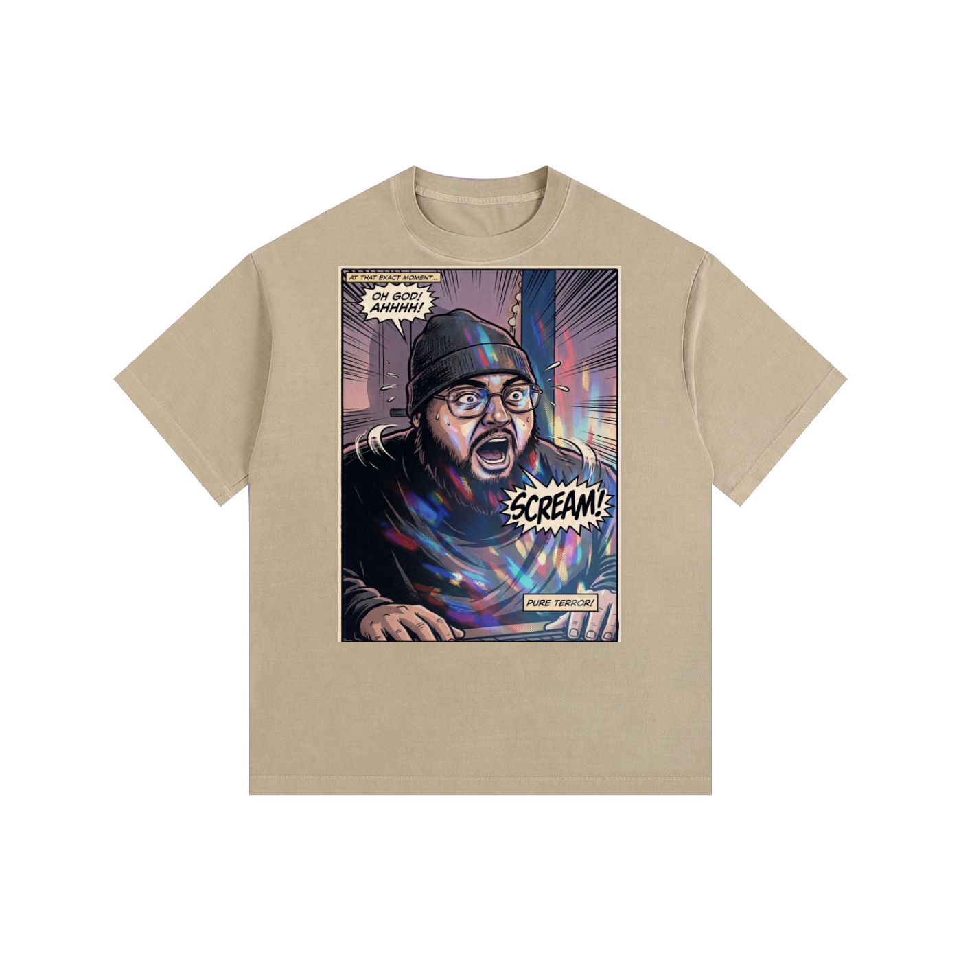 Jump Scare Vintage Washed Oversized Cotton T-Shirt