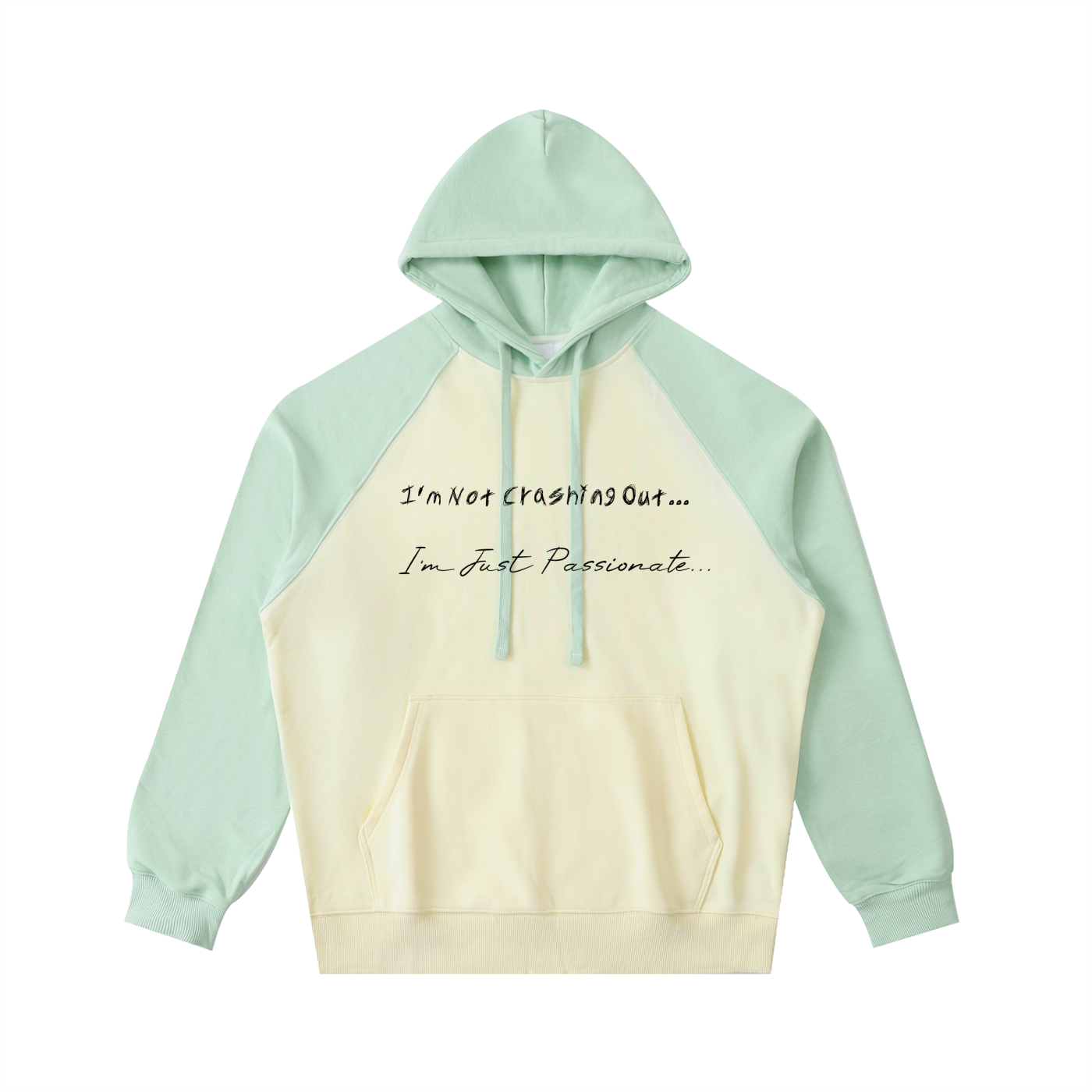 Crashing Out Color-Block Raglan Sleeve Hoodie
