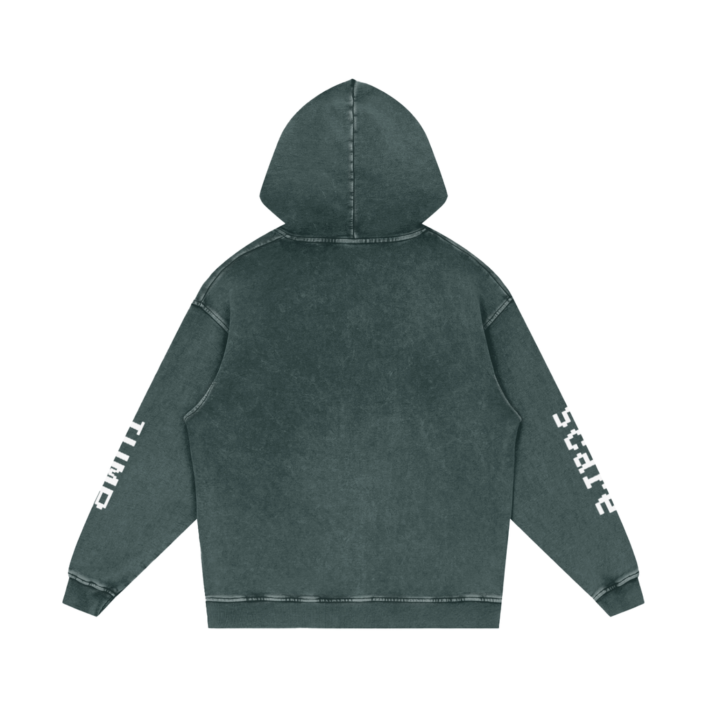 Jump Scare Snow Washed Loose Cotton Hoodie