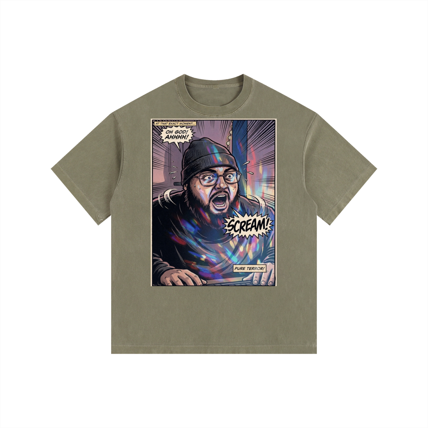 Jump Scare Vintage Washed Oversized Cotton T-Shirt
