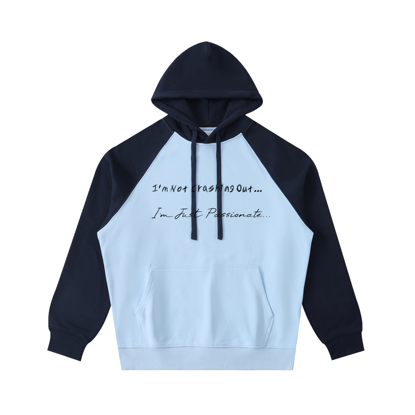 Crashing Out Color-Block Raglan Sleeve Hoodie